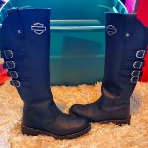 Harley-Davidson  Women's Josi 15-Inch Black Leather Motorcycle Boots 7.5